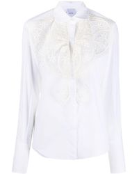 Patou Hemd mit Spitzenbesatz - Weiß