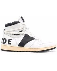 Rhude - High-top Logo-print Trainers - Lyst