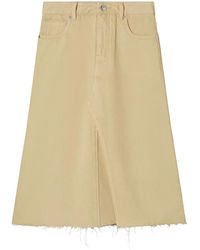 Tory Burch - Deconstructed Denim Midi Skirt - Lyst