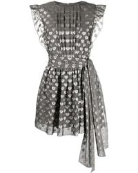 Alberta Ferretti - Heart-Print Flared Minidress - Lyst