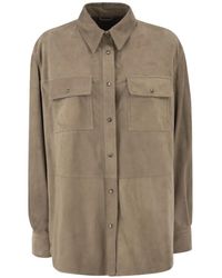 Brunello Cucinelli - Patch Pocket Suede Overshirt - Lyst