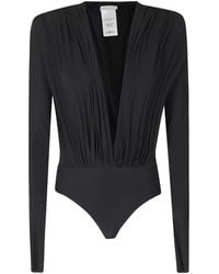 Amazuìn - Rasha Ruched Long-Sleeved Bodysuit - Lyst