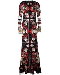 Alexander McQueen Sequin Embroidered Evening Gown - Black
