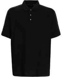 ARMANI EXCHANGE - Panelled Cotton Polo Shirt - Lyst