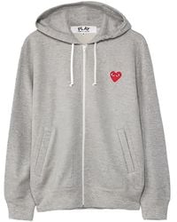 COMME DES GARÇONS PLAY - Heart-Logo Zip-Up Hoodie - Lyst