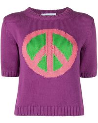 Moschino - Peace Sign Motif Knitted Top - Lyst
