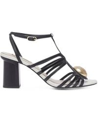 Liu Jo - Logo-Plaque Caged Sandals - Lyst