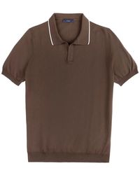 Fay - V-Neck Piping T-Shirt - Lyst