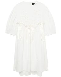 Simone Rocha - Bow-detail Cotton Midi Dress - Lyst