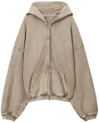 Alexander Wang - All-Over Crystal Oversized Zip-Up Hoodie - Lyst