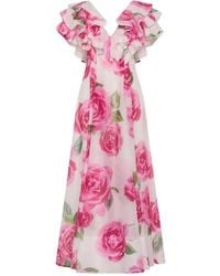 Aje. - Robe Longue Olea À Fleurs - Lyst