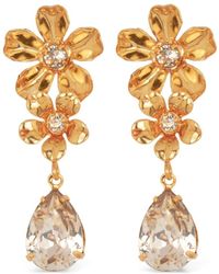 Jennifer Behr - 18kt Gold Plated Milena Crystal Drop Earrings - Lyst