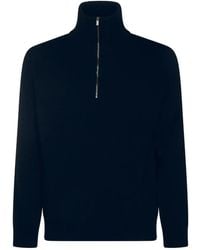Altea - Maglione A Collo Alto Con Zip Corta - Lyst