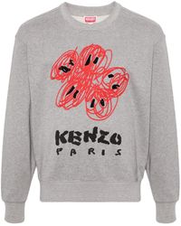 KENZO - Drawn Varsity Cotton Sweatshirt - Lyst