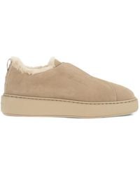 Santoni - Victory-25 Shearling-Lined Slip-On Sneakers - Lyst