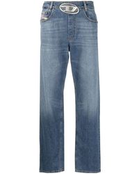 DIESEL - Jeans a gamba dritta in cotone denim - Lyst