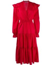 Philosophy Di Lorenzo Serafini - Embroidered V-Neck Tiered Dress - Lyst