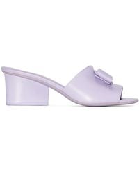 Ferragamo - Viva Bow Leather Sandals - Lyst