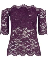 Rabanne - Layered-Lace Off-Shoulder Top - Lyst