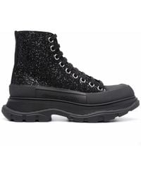 McQueen - Tread Slick Glitter Ankle Boots - Lyst