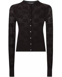Dolce & Gabbana - Dg-Logo Lace-Stitch Cardigan - Lyst