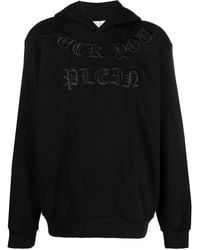 Philipp Plein - Gothic Plein Logo-Embroidered Hoodie - Lyst