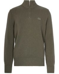 Lacoste - Pull En Laine À Fermeture Zippée - Lyst