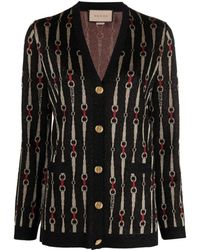 Gucci - Horsebit Lamé Jacquard Cardigan - Lyst