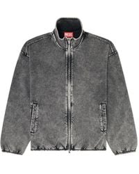 DIESEL - Sweat Jacket With Denim Effect - Lyst