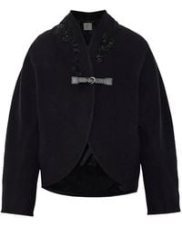 forte_forte - Bead-Embellished Buckle-Fastening Jacket - Lyst