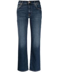 7 For All Mankind - Halbhohe Straight-Leg-Jeans - Lyst