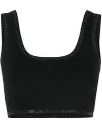 Alexander Wang - Haut Bordé De Strass À Coupe Crop - Lyst