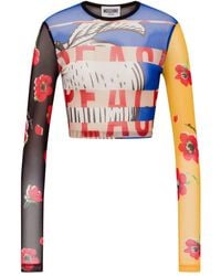 Moschino - Mix-Print Crop Top - Lyst