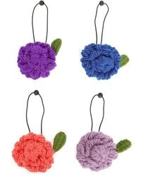 Amir Slama - Floral-Appliqué Hair Scrunchies (Pack Of Four) - Lyst