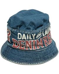 Kapital - Lettering-Print Denim Bucket Hat - Lyst