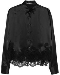 Ermanno Scervino - Lace-Trimmed Satin Shirt - Lyst