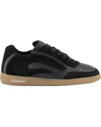 flâneur - Leather Suede Low-Top Sneakers - Lyst