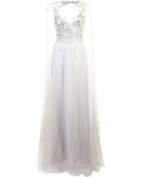 Marchesa notte Vestido largo de corte imperio - Metálico