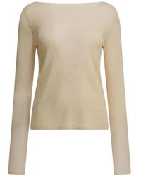 AURALEE - Jersey Con Cuello Barco - Lyst