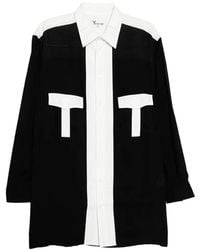 Yohji Yamamoto - Monochrome-Panelled Shirt - Lyst