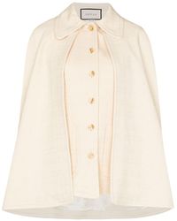 Gucci Detachable Cape-effect Tweed Vest - White