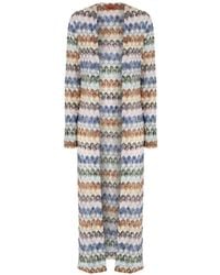 Missoni - Cardigan Long En Mélange De Viscose Zig Zag Lamé - Lyst