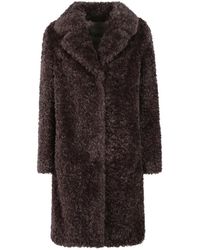 Herno - Faux-Fur Notched-Lapel Coat - Lyst