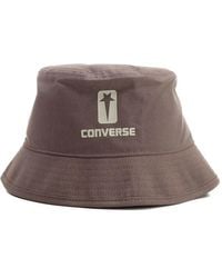 Rick Owens - X Converse Logo-Print Cotton Bucket Hat - Lyst