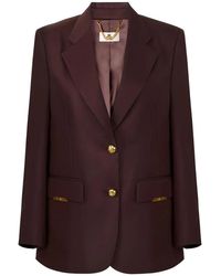 Elisabetta Franchi - Cool Wool Jacket With Jewel Plaques - Lyst