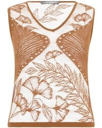 Alberta Ferretti - Floral-Lace V-Neck Top - Lyst