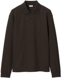 Burberry - Long-sleeve Cotton Polo Shirt - Lyst