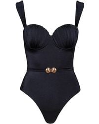 Noire Swimwear - Belted Ruched Balconette Swimsuit - Lyst