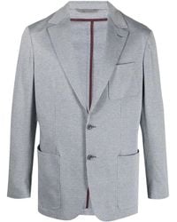 Canali - Check-Pattern Single-Breasted Blazer - Lyst
