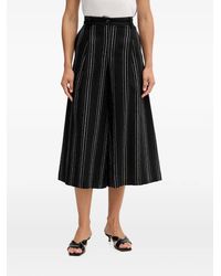 Benetton - Vertical-Stripe Cropped Palazzo Pants - Lyst